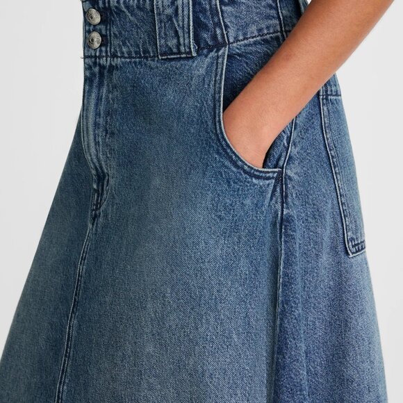 NWT Madewell Shibori Denim A-Line Midi Skirt Size 29 - Picture 5 of 5